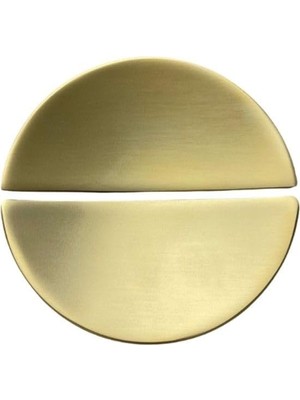MUJGAN System 4716 Yarım Daire Kulp Oval Gold Branch Renk Tek Adet 16 mm A Tek Ebat SSY4716 0016 GB