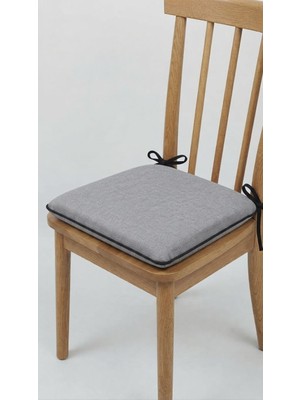 Mor Minder Bahçe Balkon Mutfak Kreş Sandalye Minderi Fermuarlı 40X40 6 Adetdüz Gri 5 cm Gri Sünger