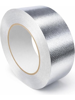 MUJGAN Fiberglas Çok Amaçlı Gümüş Renk Yanmaz Bant Gümüş Renk Kendinden Yapışkanlı 30 Metre 50 mm