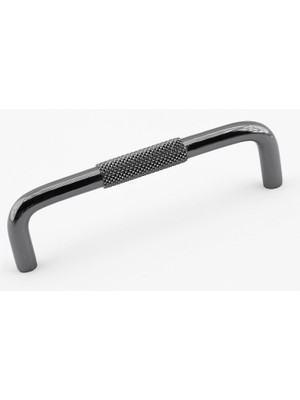 MUJGAN Tırtıklı Füme Metal Kulp 128 mm 12.8 cm Mobilya Çekmece Dolap Dolabı Modern Kapak Kulpları