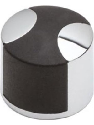 MUJGAN System 1005 Kapı Stoperi Yapışkanlı/vidalı Krom-Siyah Plastik Renk Çap 35 mm Tek Ebat DDS1005 0035 Cr-P6
