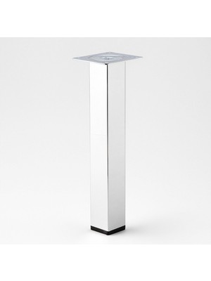 MUJGAN Kare Tablalı 41 cm Krom Gümüş 6 cm Çap Metal Sehpa Masa Ayağı Mobilya Destek Yükseltici Ayak