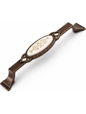 MUJGAN Kapadokya 128 mm Antik Bakır Metal Kulp Mobilya Çekmece Dolap Kapak Kulpu Dayanıklı Kulbu Kulpları