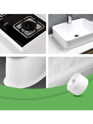 MUJGAN Sızdırmazlık Bandı Lavabo Bantı Banyo Mutfak Lavabo Küvet Duş Teknesi Su Geçirmez Kenar Bant 320 cm x 37 mm