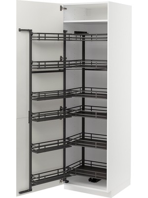 IKEA Beyaz Kiler Dolabı 60X60X200 Cm, 2 Kapaklı, Kiler Mekanizmalı