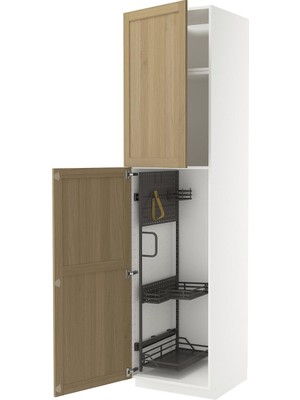 IKEA Meşe Temizlik Dolabı 60X60X240 Cm, 2 Kapaklı