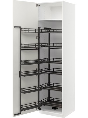 IKEA Beyaz Kiler Dolabı 60X60X220 Cm, 2 Kapaklı, Kiler Mekanizmalı