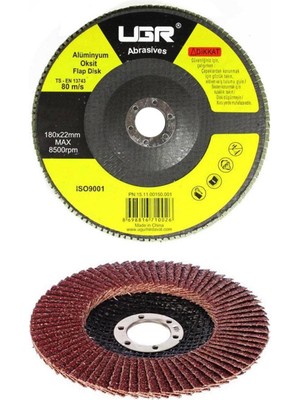 MUJGAN BADEM10 Ugr Metal Ahşap Flap Disk Zımpara 180 mm 100 Kum