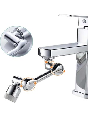 MUJGAN Kenly 1080 Derece Dönebilen Evrensel 2 Modlu Robotik Kol Mutfak Banyo Musluk Başlığı