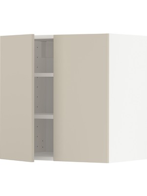 IKEA Bej Mutfak Duvar Dolabı 60X38,6X60 Cm, 2 Kapaklı, Raflı