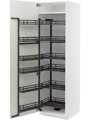 IKEA Beyaz Kiler Dolabı 60X60X200 Cm, Tek Kapaklı, Kiler Mekanizmalı