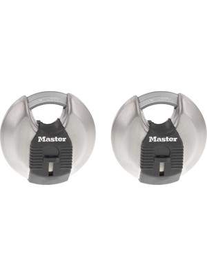 MUJGAN Master Lock Magnum Ağır Hizmet Paslanmaz Çelik Discus Asma Kilit, Anahtarlı, Anahtarlı, 2'li Paket