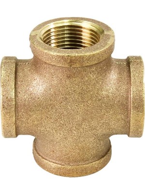 MUJGAN Suply Dev CSDS0034 3/4 '' Kurşunsuz Dört Yönlü Pirinç Çapraz Montaj, 125 Lbs Uygulamalar Için Eşit Boyutlu Dişi Dişli Dalları Ile, Kurulumu Kolay