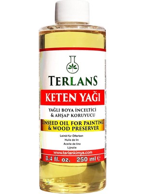 MUJGAN Terlans Keten Yağı Resim Yağı Ahşap Koruyucu 250 ml Linseed Oil