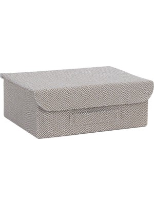 MUJGAN Ocean Home Textile Bej Dokulu Kumaş Kutu // 30X23X11
