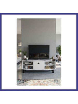Bezos Vienna Tv Sehpası Suntalam Beyaz 136X44 cm Mrl
