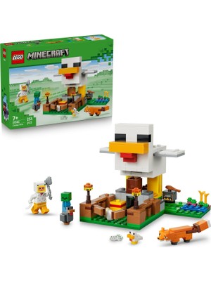 MUJGAN LEGO Minecraft Tavuk Çiftliği 21585-7 Yaş ve Üzeri Çocuklar Için Tavuk Sever Minifigürü, Yavru Zombi, Tilki, Soğuk Tavuk ve Civciv Içeren Yaratıcı Oyuncak Yapım Seti, Hediye Fikri (233 Parça)