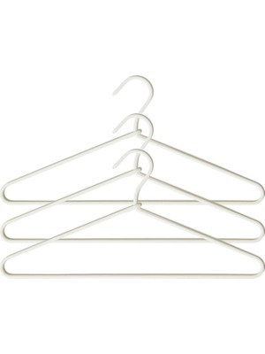 MUJGAN Ocean Home Textile 3'lü Ekru Renk Kumaş Kaplı Metal Giysi Askısı 21.5 x 42 x 0.5 cm