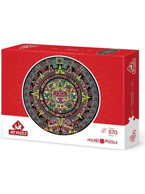 MUJGAN Art Puzzle Aztek Güneş Taşı 570 Parça Round Puzzle