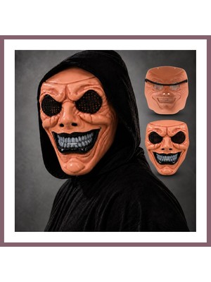 Bezos Siyah Ağız ve Beyaz Diş Detaylı File Gözlü Maske Bzss