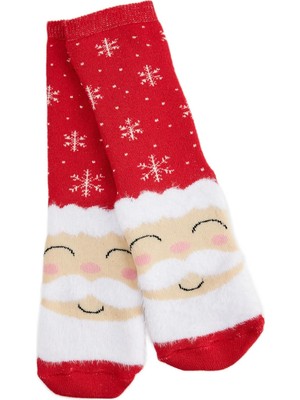 MUJGAN Koton Noel Baba Desenli Havlu Yılbaşı Çorabı