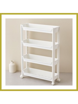 Bezos 4 Katlı Tekerlekli Sepet Organizer Raf 465X145X670MM Bcks