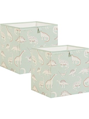 MUJGAN Ocean Home Textile 2'li Çocuk Odası Dinozor Kutu Set 33 x 30 x 33 cm