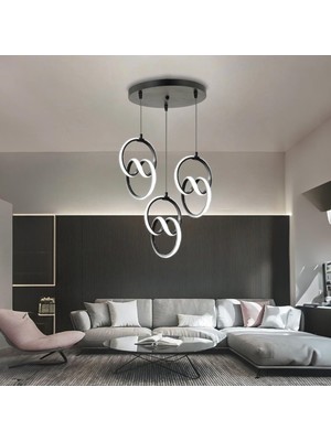 MUJGAN 3'lü Siyah Modern Sarkıt LED Avize – Power LED Teknolojili, 6500K Beyaz Işık, Ayarlanabilir Kablo, 24W, Füme Statik Boyalı Gövde, Salon ve Mutfak Için Uygun