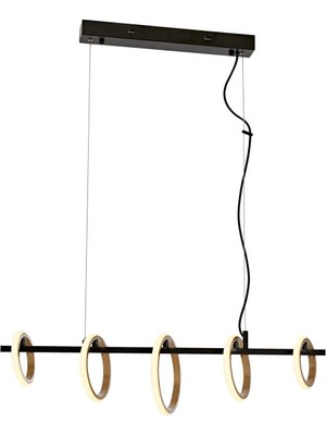 MUJGAN Avonni AV-60359-5Y-BSY Sarı/siyah Boyalı Modern Avize LED Metal Pleksi 80X20CM