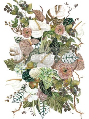 MUJGAN Redesign With Prima Dekor Transferleri, Anthurium, 61X89 cm
