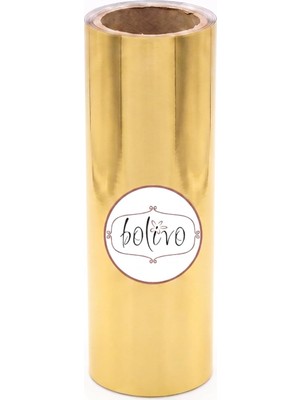 MUJGAN Bolivo Premium Hobi Varak, El Sanatları, Dekorasyon ve Kendin Yap (Dıy) Süsleme Folyosu (Altın, 10 cm x 5 Mt)