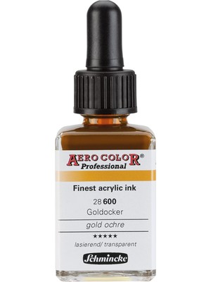 MUJGAN Schmincke Aero Color Professional Akrilik Airbrush Mürekkebi 28 ml 600 Gold Ochre