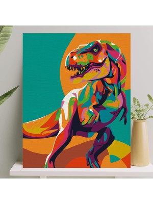 MUJGAN Palmiye Hobi Sanat Sayılarla Boyama Tuval Seti Fırça Boya Dahil (Çıtalı) 40X50 cm - Papağan