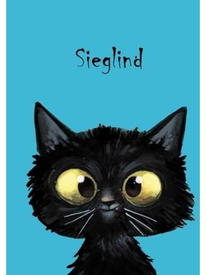 MUJGAN Sieglind: Personalisiertes Notizbuch, Dın A5, 80 Blanko Seiten Mit Kleiner Katze Auf Jeder Rechten Unteren Seite. Durch Vornamen Auf Dem Cover, Eine ... Coverfinish. Über 2500 Namen Bereits Verf