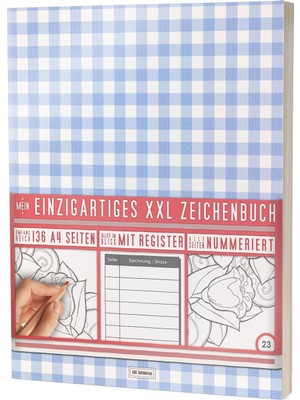 MUJGAN Mein Einzigartiges Xxl Zeichenbuch: 136 A4-Seiten, Nummeriert, Register / Es Blanko Buch / PR601 „picknick“ / Softcover
