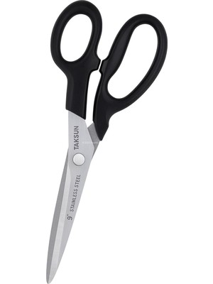 MUJGAN Taksun Paslanmaz Çelik Makas, GL120, Keskin Bıçak, Ofis, Okul Kullanımı, Çok Amaçlı, Dayanıklı Vidalı Yapı, Ergonomik, Hassas Kağıt, Karton, Kumaş Kesimi, Profesyonel Terzi Makası, 9"
