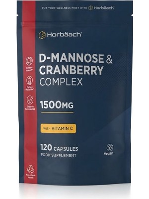 Horbaach Horbäach D-Mannose & Cranberry Complex 1500 Mg 120 Vegan Kapsül - Idrar Yolu Destekleyici
