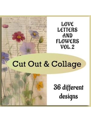 MUJGAN Independently Published Cut Out And Collage Love Letters And Flowers Vol.2: 8.5 x 8.5 36 Single Sided Collage Papers