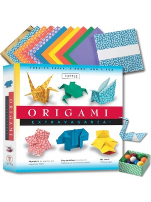 MUJGAN Origami Extravaganza! Folding Paper, A Book, And A Box: Origami Kit Includes Origami Book, 38 Fun Projects And 162 Origami Papers: Great For Both Kids And Adults