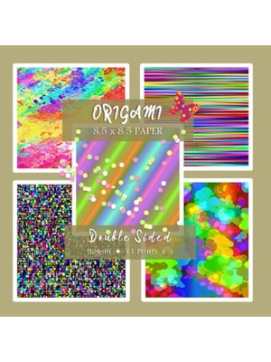 MUJGAN Independently Published Orıgamı Raınbow Paper Book: Premıum Colorful Double Sıded Prınted Sheets For Sturdy Orıgamı & Craft Projects | 11 x 4 Images | 8.5 x 8.5