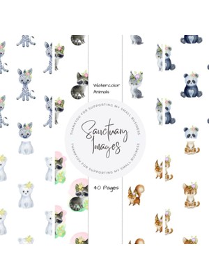MUJGAN Watercolor Animals Scrapbooking Paper: Decorative Craft Paper Pad Supplies, Junk Journaling, Scrapbooking, & Crafting Projects - Double Sided 8.5 x 8.5"