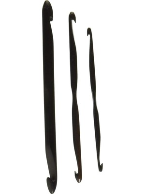 MUJGAN Lacis TT36 Çift Uçlu Abanoz Tığ 3/pkg-D4/3 mm – 7,6 Cm, F6/4 mm – 8,9 Cm, J10/6–10,2 cm