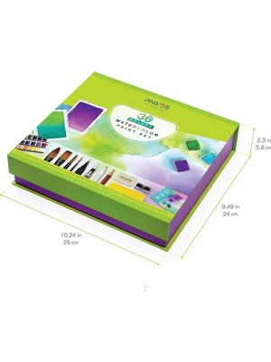 MUJGAN Pagos Sulu Boya Seti, Profesyonel 36 Sabit Pigment Boyama Kutusu, Yüksek Pigmentasyon, Sanatçılar, Öğrenciler, Yetişkinler Için 12 Sulu Boya Kağıdı