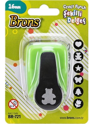 MUJGAN Brons Delgeç 16 mm Şekilli, Ayı Deseni, BR-721 BR721AYI