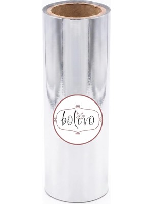 MUJGAN Bolivo Premium Hobi Varak, El Sanatları, Dekorasyon ve Kendin Yap (Dıy) Süsleme Folyosu (Gümüş, 10 cm x 5 Mt)