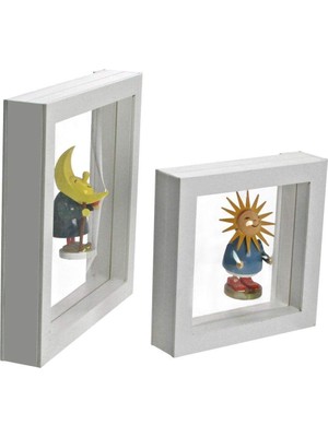 MUJGAN Safe 4516 Asılı Çerçeve, Beyaz, 18 x 18 cm | Mıknatıslı Çerçeve, 3D Çerçeve, Beyaz Nesneler Için, Üç Boyutlu Eşyalar