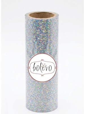 MUJGAN Bolivo Premium Hobi Varak, El Sanatları, Dekorasyon ve Kendin Yap (Dıy) Süsleme Folyosu (Gümüş Boncuk, 10 cm x 5 Mt)