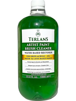 MUJGAN Terlans Sanatsal Boya ve Fırça Temizleyici 1000 ml - Yağlı ve Akrilik Boya Temizleyici - Artist Brush Cleaner
