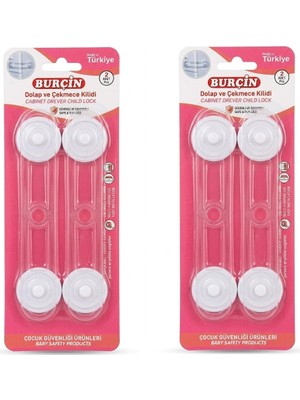 MUJGAN Smartizi 2 Paket Çocuk Güvenlik Kilidi (Toplam 4 Adet) - 17 cm Uzun Çok Amaçlı Bebek Çekmece ve Dolap Kilidi