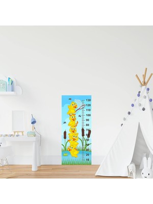 MUJGAN Çocuk Odası Bebek Odası Boy Ölçer Boy Cetveli Sticker Ördekler